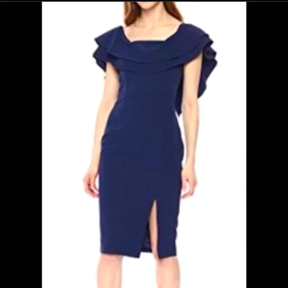 Bardot | Dresses | Bardot Elegant Navy Midi Dress | Poshmark